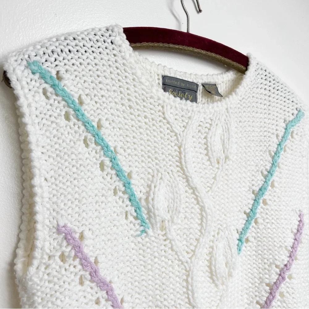 Vintage Vine Pullover Knit Sweater Vest